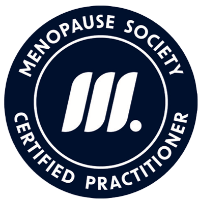 Menopause Society certified practitioner logo.
